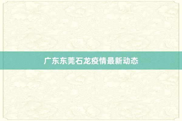 广东东莞石龙疫情最新动态
